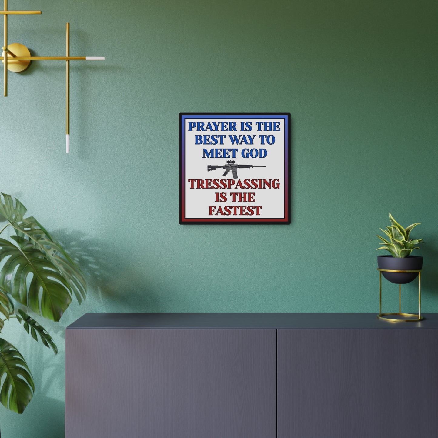 Meeting God - Metal Sign (16" x 16")