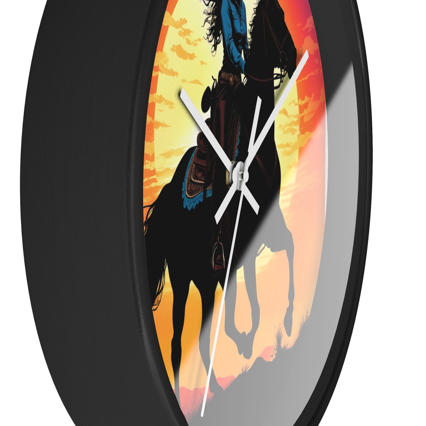 Cowgirl Sunset Wall Clock