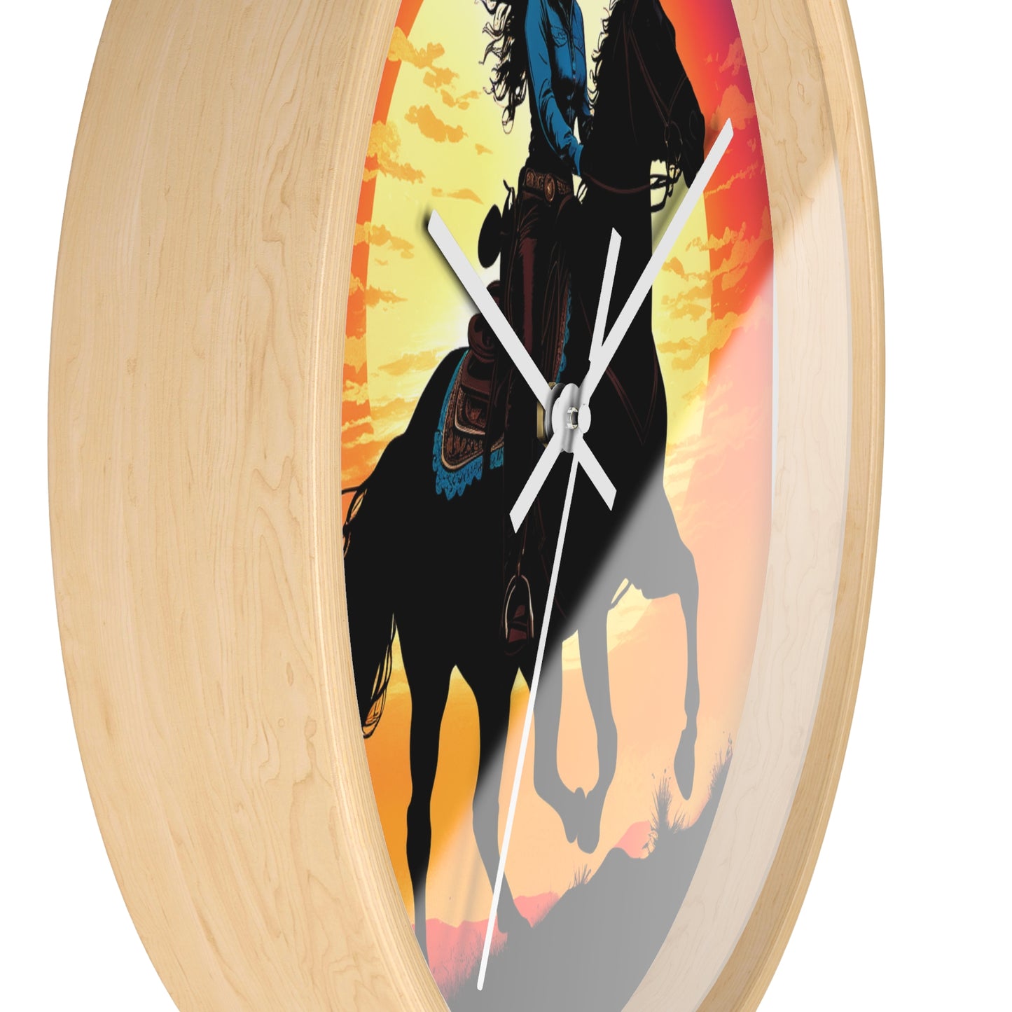 Cowgirl Sunset Wall Clock