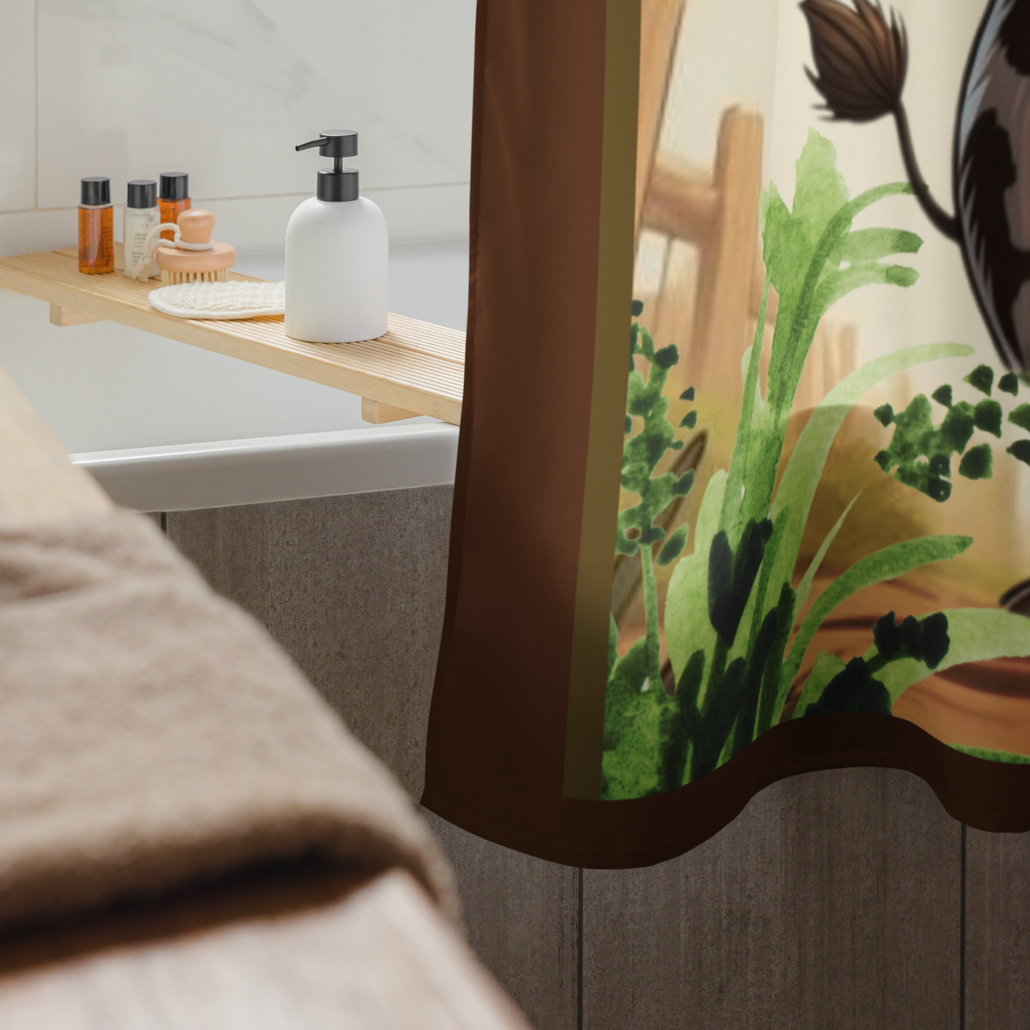 Ta-Da Cow Shower Curtain